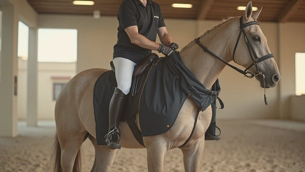 فارس يوضح الموضع الصحيح للجسم مع محاذاة عمودية مثالية من الرأس إلى الكعب